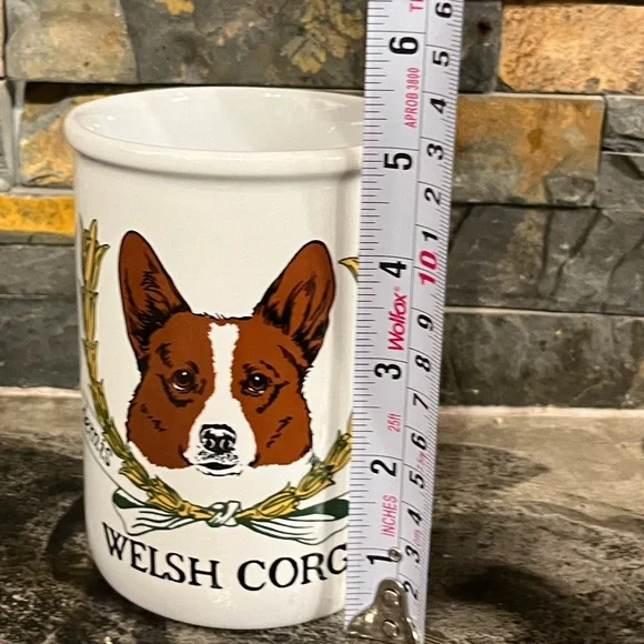 Zeppa Kent CT. Large White Welsh Corgi Dog Coffee Cup Mug Large Canis Herdemis - Picture 9 of 10
